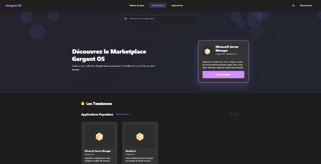 Marketplace Gargant OS